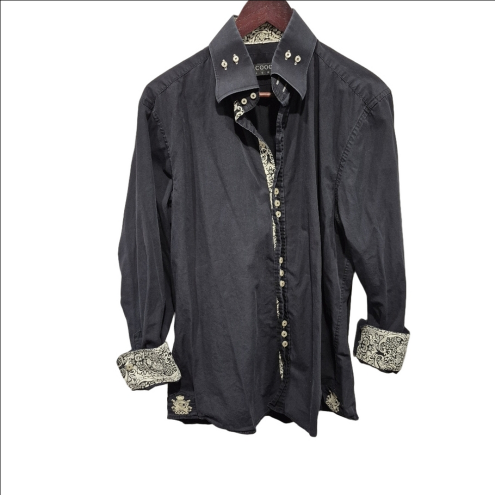 COOGI Luxe Long Sleeve Button Down Paisley Printed Mens Shirt